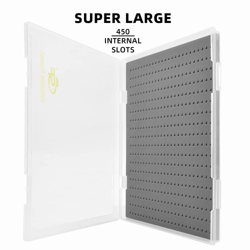 SF Collection Fly Boxes Clear Fly Fishing Box A4 Extra Large Capacity Slit/Trian - Picture 4 of 7