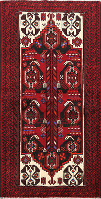Geometric Balouch Tribal Traditional Hand-knotted Wool Area Rug Nomad Carpet 3x6