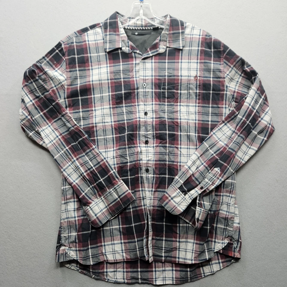 Volcom Men's XL Multicolor Plaid Button Down Shirt - Image 4 of 4