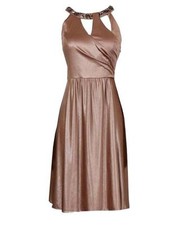 Adrianna Papell ~ Copper Jersey Sequins Cutout Flare Party Dress 8 NEW $130