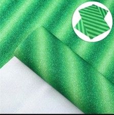 Green FAUX LEATHER SHEET 8 X 13" Fine Glitter gradient ombre