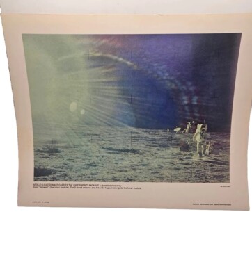 1969 Apollo 12 NASA Commemorative Photo Astronaut Experiment Package Intrepid LM
