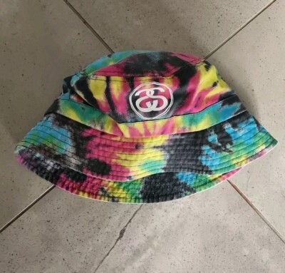 Stussy Tie Dye Rainbow Black bucket hat black Crusher cap dad bucket Die 