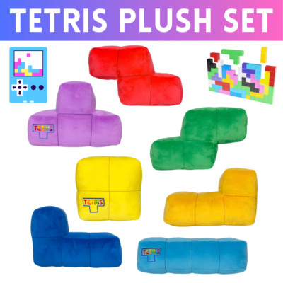 Neue offizielle lizenzierte Tetris Plüsch Block Sammlung vollständiges Set mit 7 Tetris Spielzeug