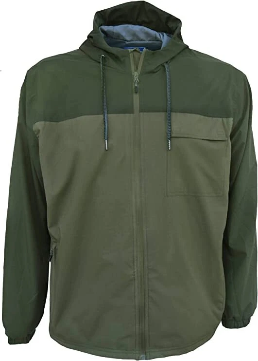 New Snow Country Men's Big Sizes 3X 4x 5X 6X 7X Wind Packable Rain Jacket Olive