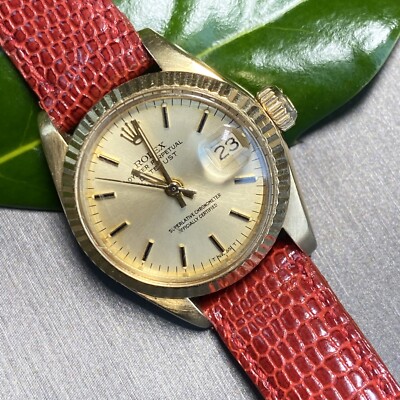 Ladies Rolex Watch Datejust 18K Yellow Gold Champagne 24mm