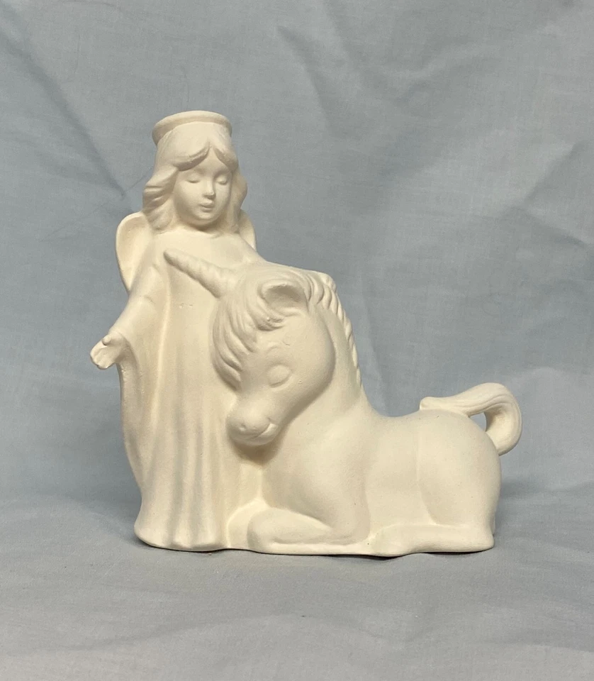 Angel and Unicorn 4" T Religous Christmas Ceramic Bisque Ready to Paint - Image 4 of 4