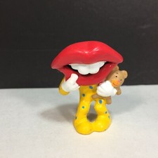 Vintage 1989 Tang Hot Lips Mouth 2" PVC Figure Pajamas Teddy Bear General Foods