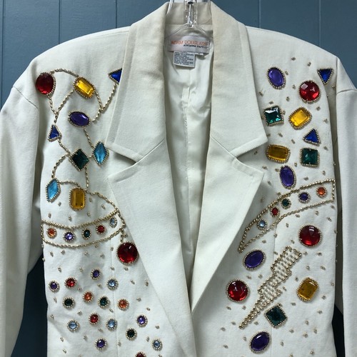 Vtg Y2K 90’s Adam Douglass Adrianna Papell Blazer Jacket Women’s S Small Cotton - Picture 2 of 9