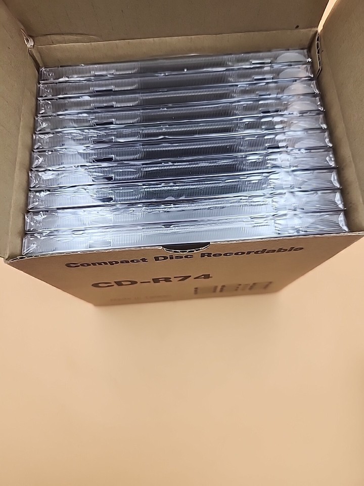 New Box of 10 x Blank CD-R Music & Data CDs with Jewel Cases 74 minutes ...