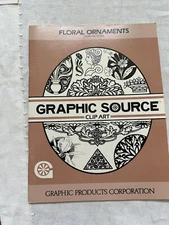 Vintage 1986 Graphic Source Clip Art Book Floral Ornaments Book Design GS-313