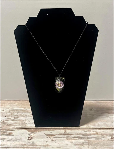 Handmade Fresh pressed flower, resin pendant necklace