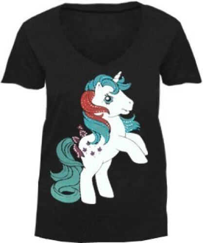 Maglietta My Little Pony Retro Pony Stance nera scollo a V junior ottima per cosplay - Foto 1 di 1