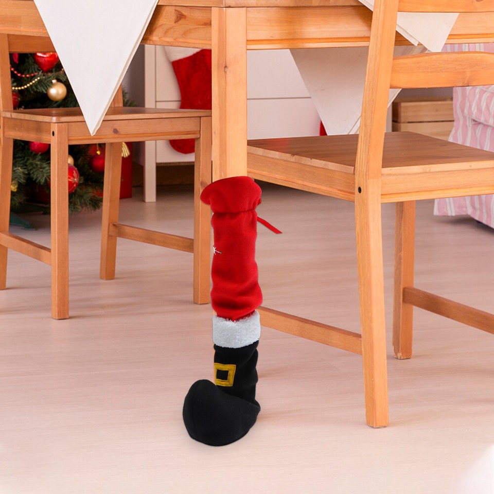2 Pairs Furniture Protective Cover Chair Pad Christmas Leg Foot Covers