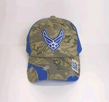 US Air force Hat Camo/Blue JWM Wholesale Inc 100% Cotton Adjustable