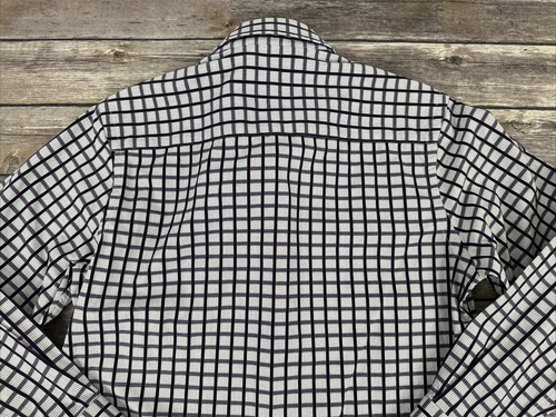 Robert Graham Button Up Shirt Youth Size S Purple Plaid Long Sleeve Flip Cuff - Picture 12 of 13