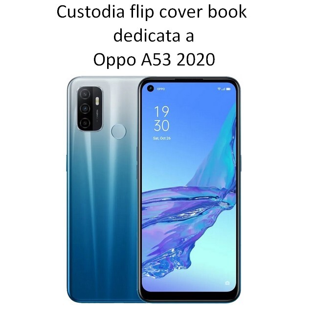 Custodia Flip Case A Libro Per OPPO A53 Con Pellicola In Vetro Inclusa - Morbida, B007