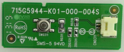 Carte Boutons VIZIO E390-A1 - Réf. 715G5650-K01-000-004S, Prélevée Sur TV Neuve écran Cassé
