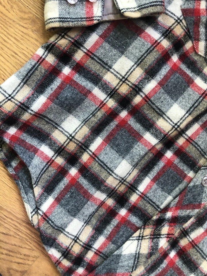 Grizzly Mountain Hombre Lana Cuadros Rojo Negro Botón Franela Chamarra Talla L De Colección Foto 4 de 4
