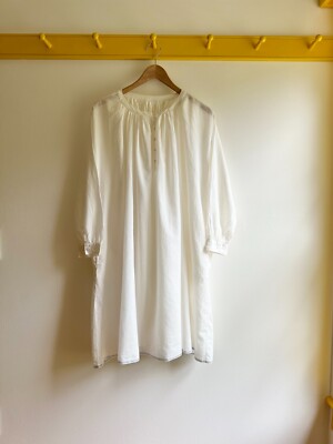 Maison de Soil Japan khadi cotton white light airy volume dress tunic coverup OS