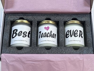 Candles Teacher Appreciation 'Best Teacher Ever' 3pk