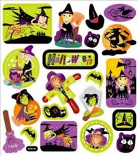 Silly Halloween Witch Foil Stickers Papercraft Planner Supply DIY Crafts Cats