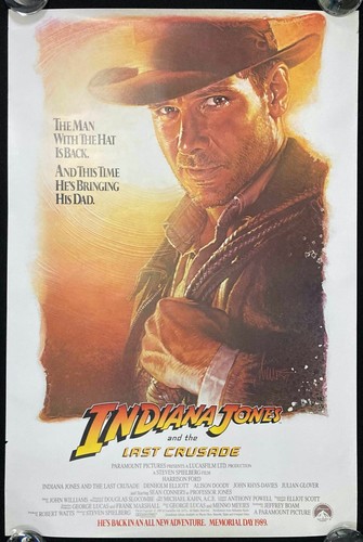 Indiana Jones Last Crusade Original US One Sheet Movie Poster Ford Connery 1989 - 第 1/8 張圖片