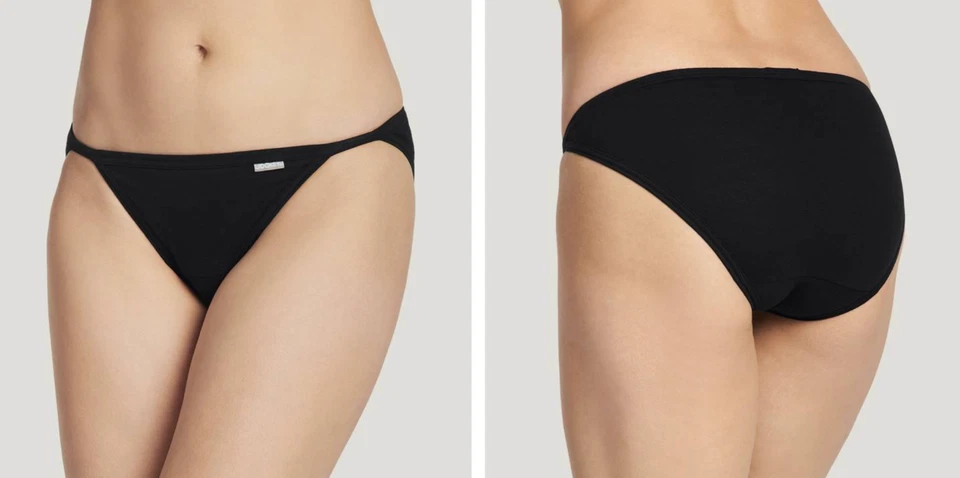 Paquete de 3 bikinis de cuerda para mujer Jockey (grises) 100 % algodón ropa interior cómoda Foto 4 de 4