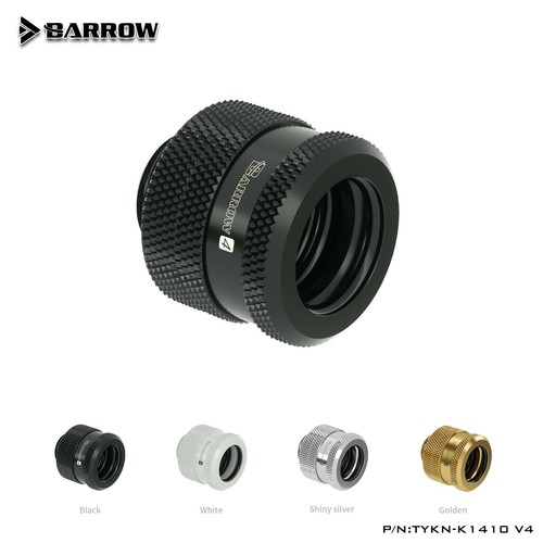 Barrow G1/4" to 14mm Compression Fitting For Rigid Hard Tubing Black White Gold - Picture 1 of 14