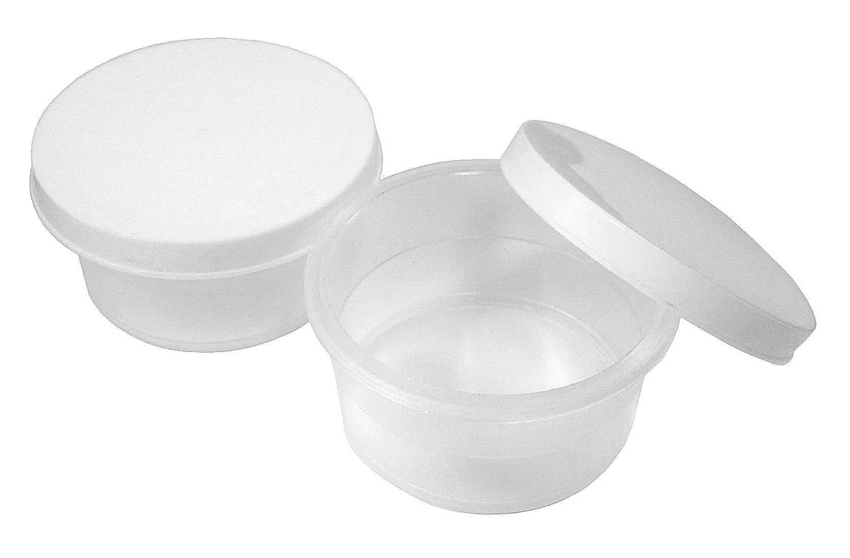 Small Round Transparent Plastic Tubs Pots with Lids Set of 12 Paint Storage
