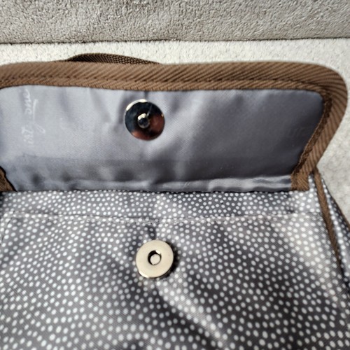 Thirty-one Tablet Sleeve Organizing Zip Crossbody Handbag Brown Pin Dots - Picture 4 of 13