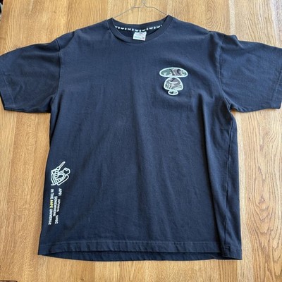 AAPE Bathing Ape Black Graphic T-Shirt with Logo Size XL
