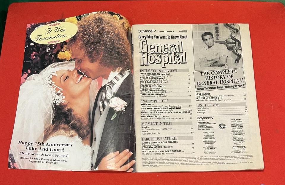 General Hospital Magazine April 1997 Daytime TV Soap Opera Luke & Laura Vintage - Image 4 of 4