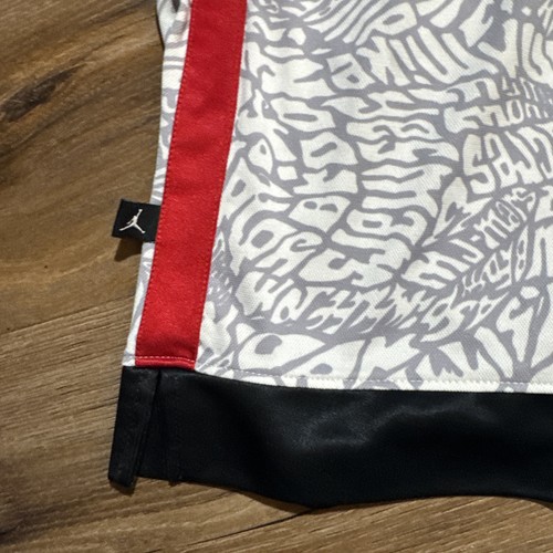 Nike Jordan pantaloncino basket uomo MEDIA bianco grigio rosso stampa elefante 11" - Foto 5 di 13