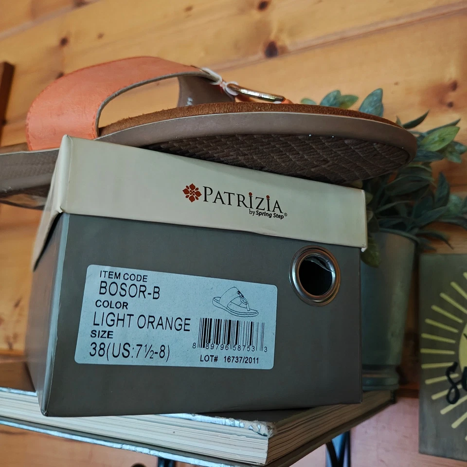 Patrizia by Spring Step NIB Bosor Light Orange Slip On Thong Sandals Size 38/7.5 - Image 3 of 4