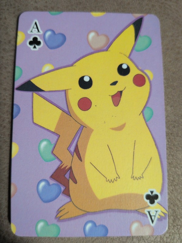 VINTAGE RARE 1996 JPN Pocket Monsters Pokémon Pikachu Playing Card Ace Of Clubs