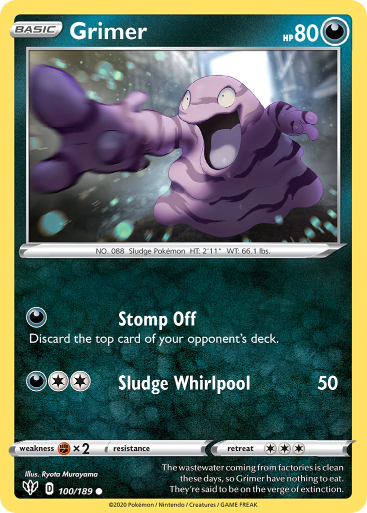 GRIMER 100/189 REVERSE HOLO NM POKEMON