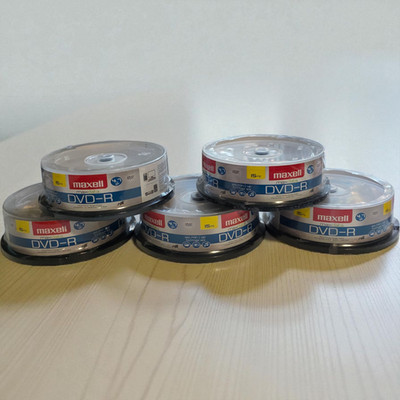5 Packs DVD-R Blank Discs-15 Maxell MaxData 4.7GB 16x  Spindle, Gold, 15/Pk