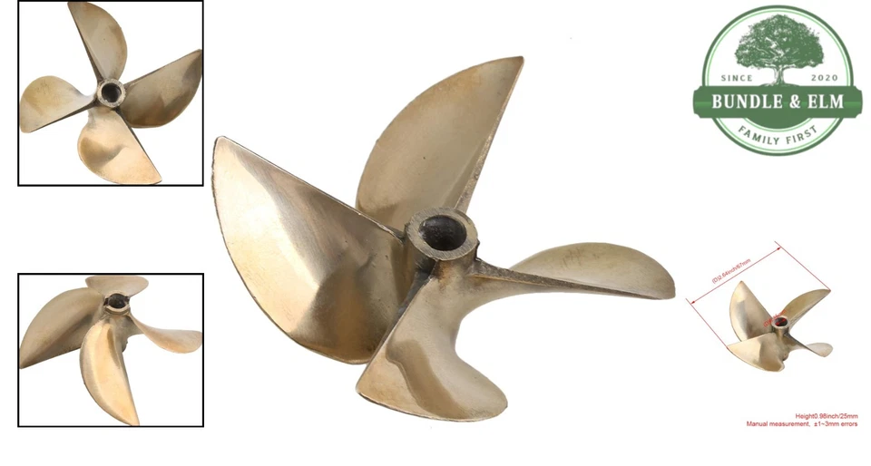 Aluminum Alloy RC Boat Propeller 67mm 4 Leaves 1/4" Shaft for Speed Racing - Image 2 of 4