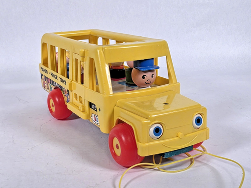1965 Fisher-Price Little People • Yellow School Bus #192 • Plastic and Wood - Picture 12 of 16