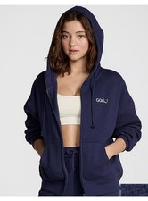 PINK Victoria's Secret Campus Full Zip Fleece Hoodie Midnight Navy Size S