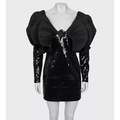 Saint Laurent 13K Black Wool Sequin Dress - Size FR36 (S)