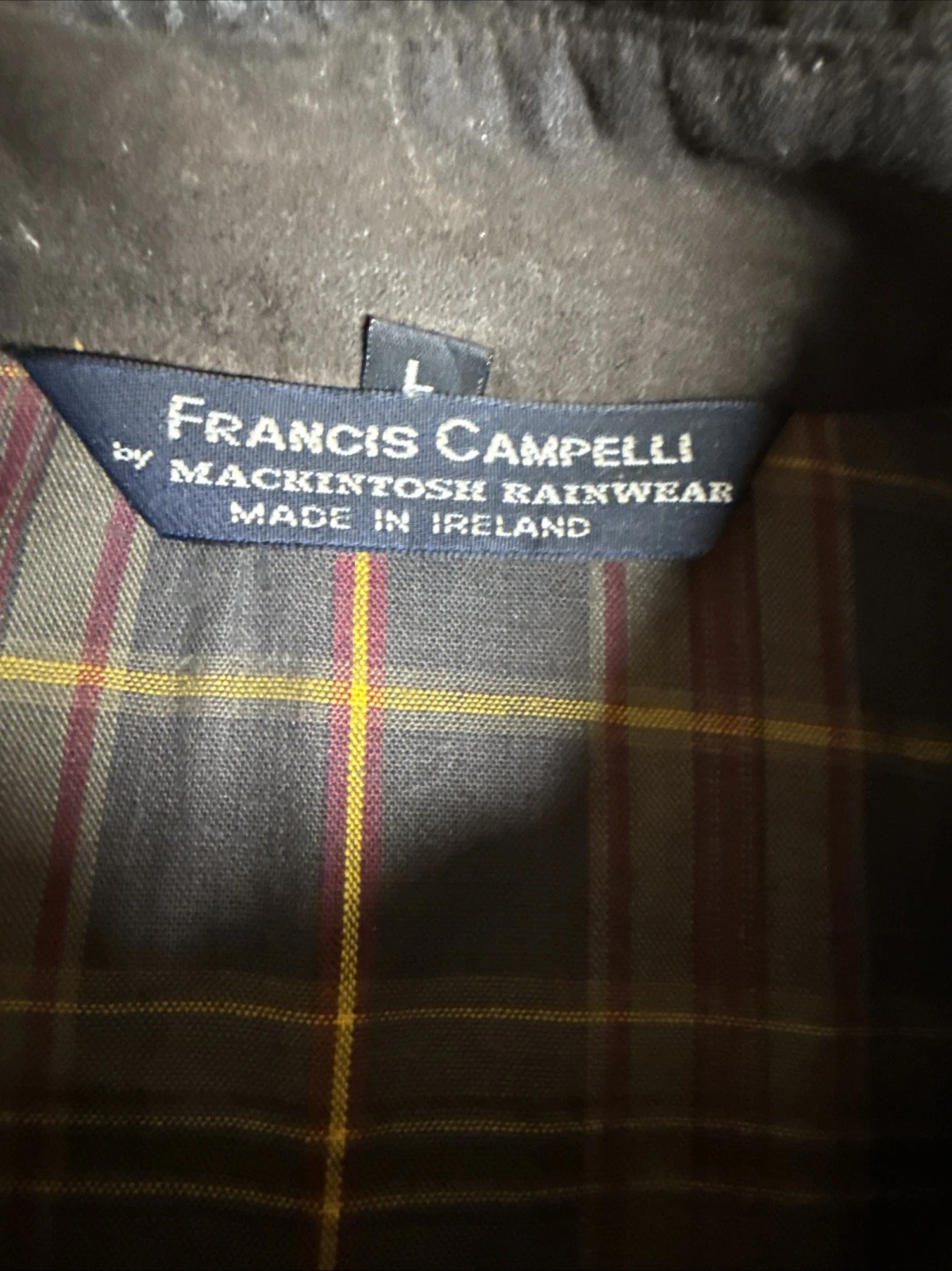 Francis Campelli By Mackintosh Brown Rubberized Rain Jacket Men's Large - product detail image 3
