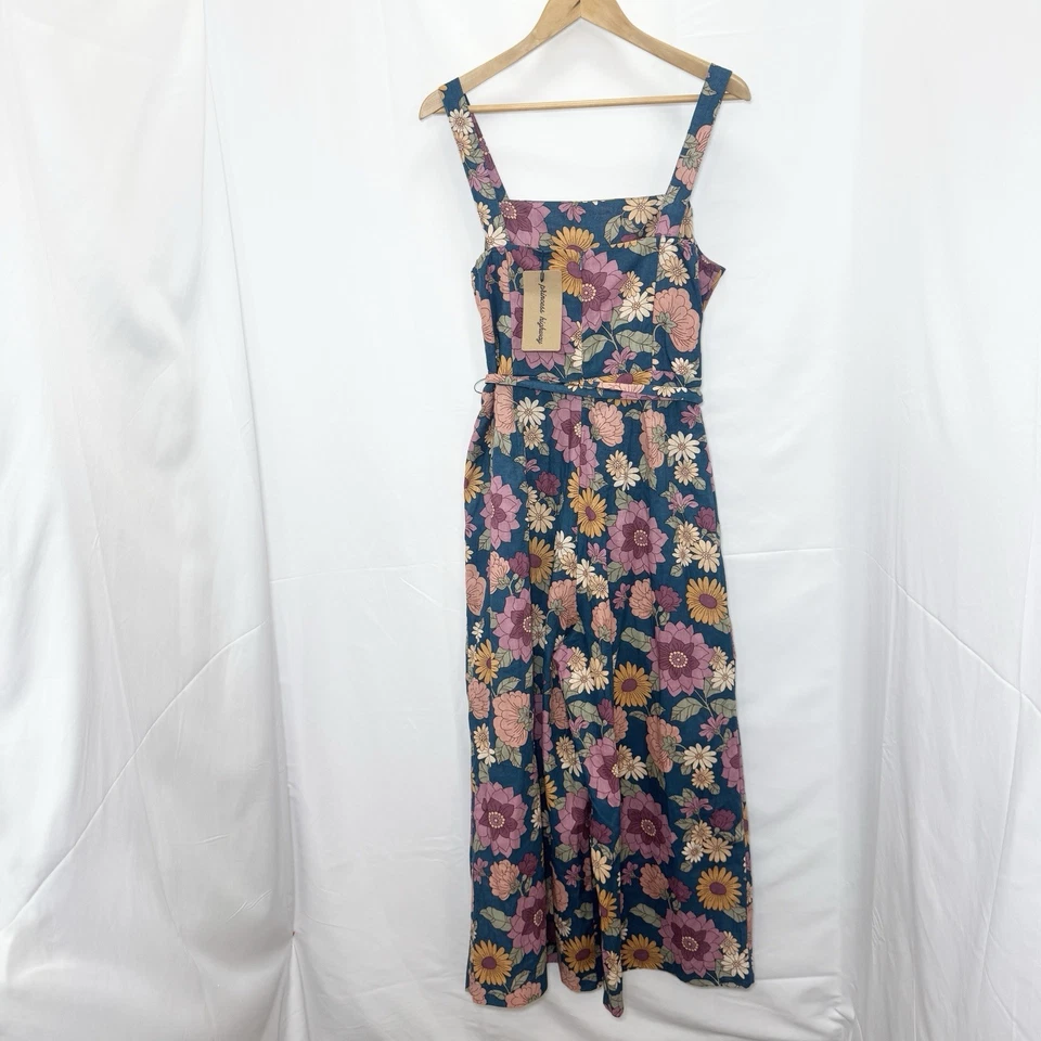 Mono Floral Modcloth X Princess Highway Hannah 16/L Pierna Ancha Mezcla de Lino Foto 3 de 4