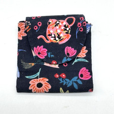 Handmade Fabric Scissor, Needle, Sew Notion, Pincushion Wallet Teapot Floral Blu