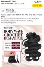 Crochet Human Hair 20 Inch 1B Natural Color Body Wave 300g Human Hair 300 Grams