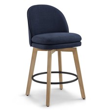 Counter Height Barstools 26 inch Upholstered Swivel Bar Stools with Back and ...