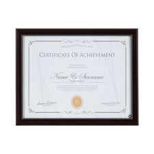 8.5x11 Mahogany Wood Document Certificate Photo Frame with Glass Display