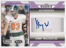 2020 SAGE Premier Draft Kenny Willekes Rookie Auto Michigan State Spartans #A72