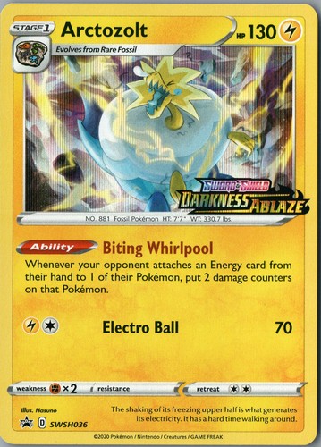Arctozolt (Prerelease) Promo SWSH: Sword & Shield Promo Cards SWSH036 NM Holo